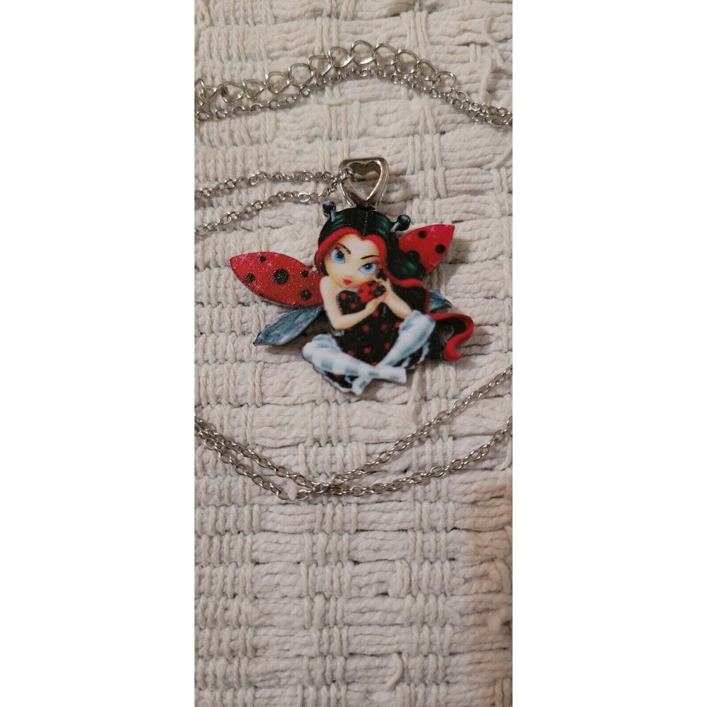 Necklace with a Red Ladybug Fairy Girl